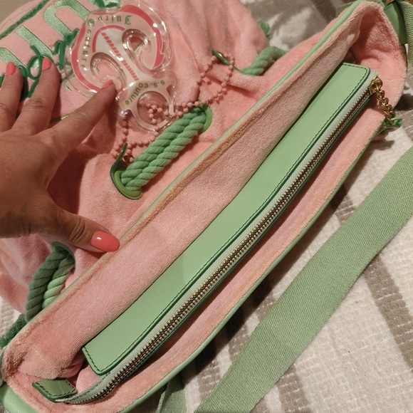 Juicy Couture Pink and Green Shoulder Bag - Picture 3 of 5